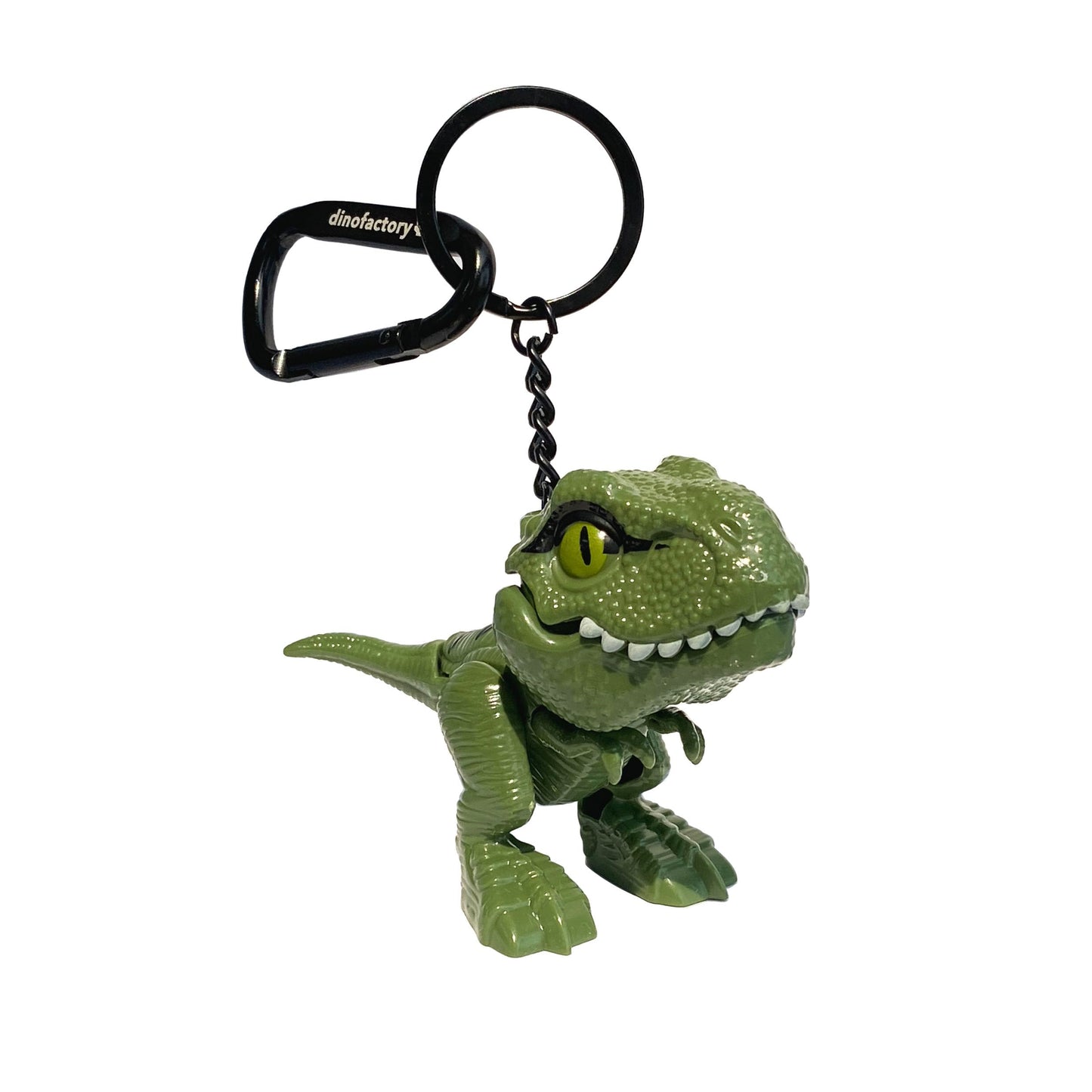 dinofactory Trex dinosaur Key Chain 2 inch Carabiner Clip (GREEN)