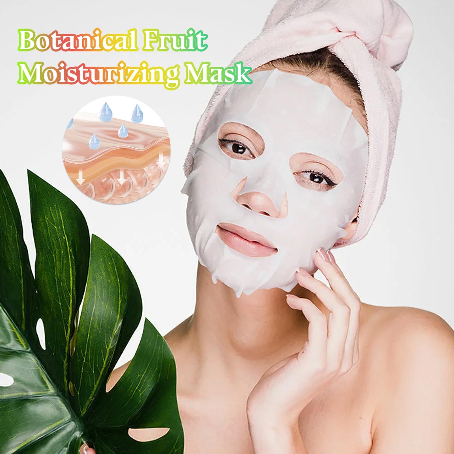 ZZCQzeze 10PCS Hydrating Face Masks,Moisturizing Facial Masks for Women and Men,Fruit Overnight Facial Sheet Mask,Lightweight and Non-greasy Face Sheet Mask for All Skin Type 04