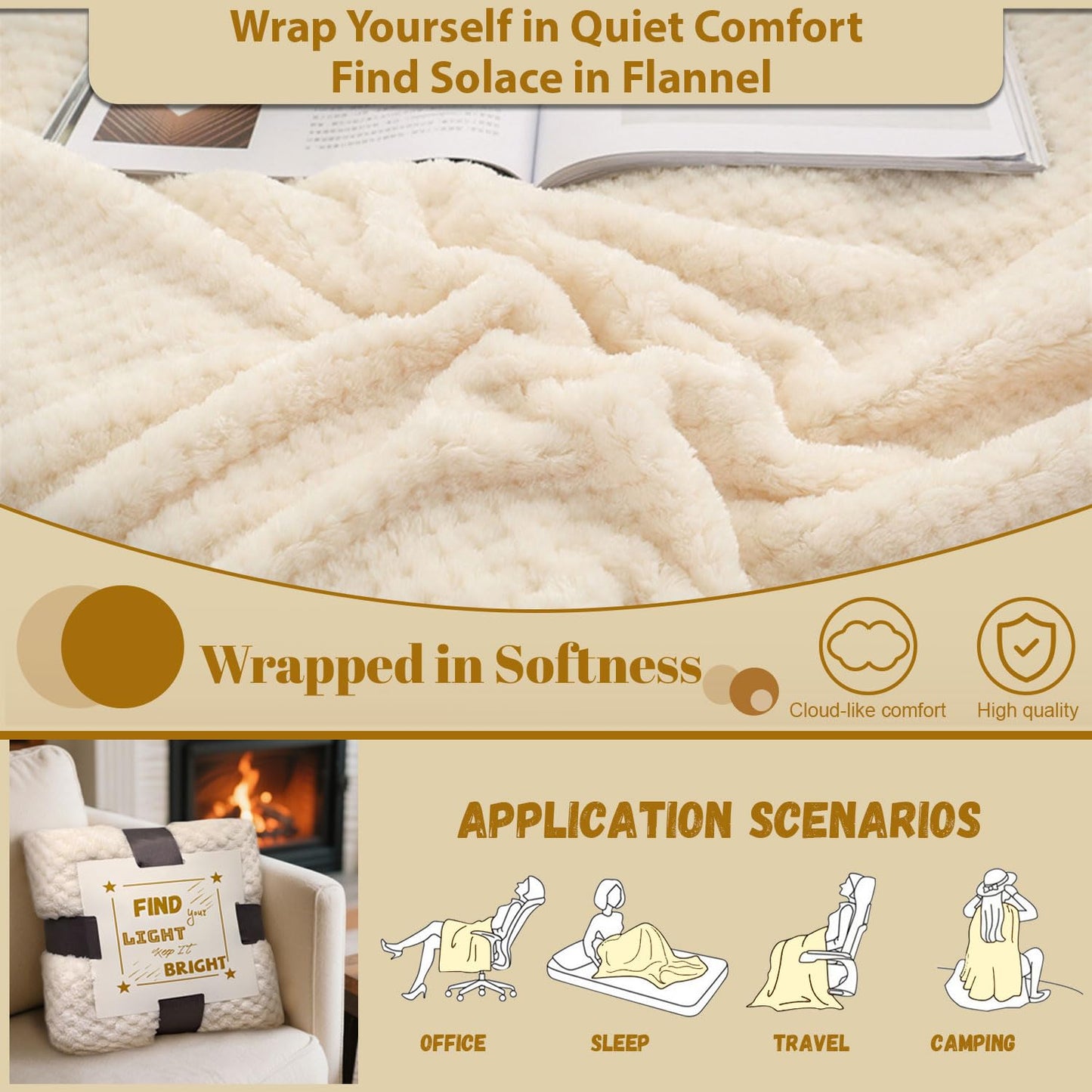 LYHOME 20oz Tumbler & 50" Blanket Cozy Set for Women