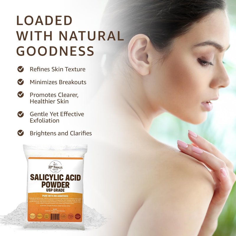 Salicylic Acid Powder - USP Grade BHA Exfoliant for DIY Skincare | 8oz High Purity for Clear, Smooth Skin