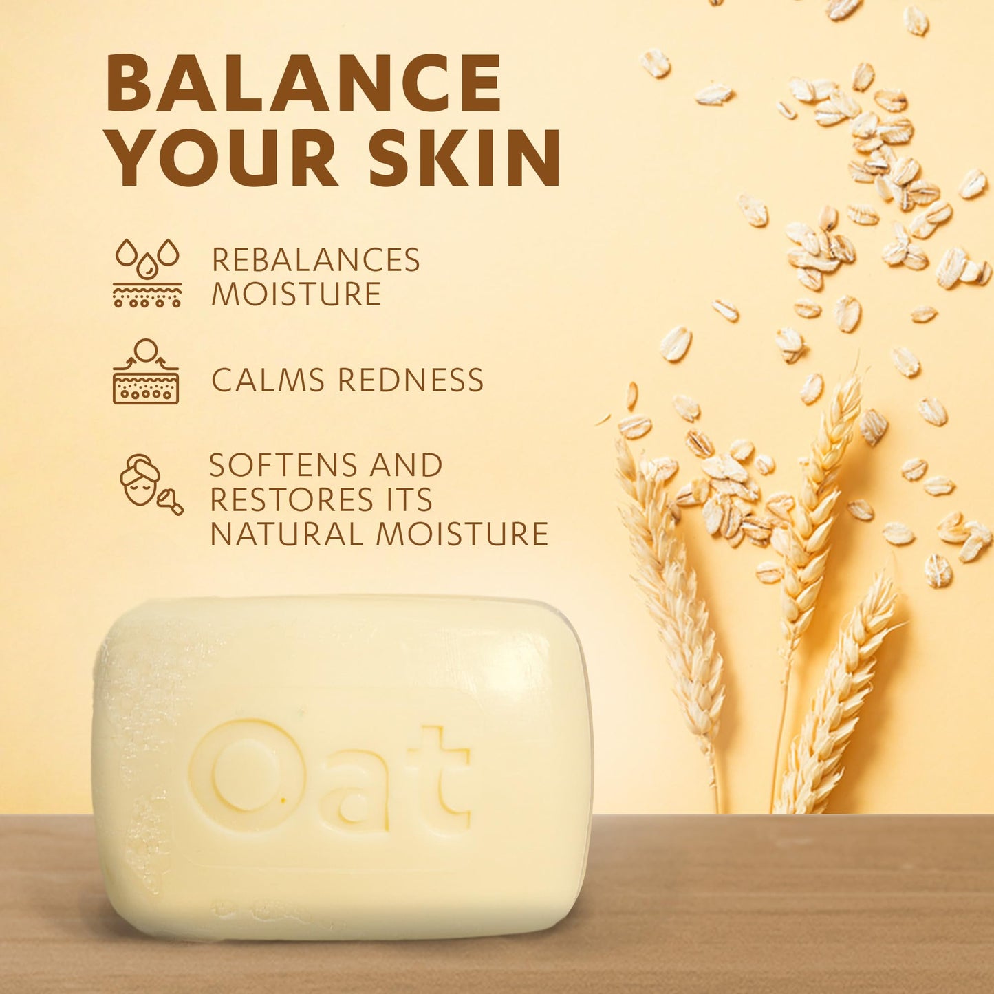 Grisi Oatmeal Bar Soap – Gentle Daily Body &Face Cleanser with Natural Oats – Hydrating, Soothing & Nourishing Soap for All Skin Types – Ideal for the Whole Family – 3.5 oz Bars, 6 - Pack