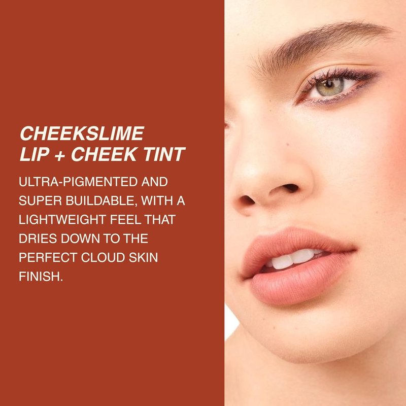 Freck Beauty Cheekslime Lip and Cheek Tint - Long-Lasting Liquid Cream Blush, Soft Rust, 15ml