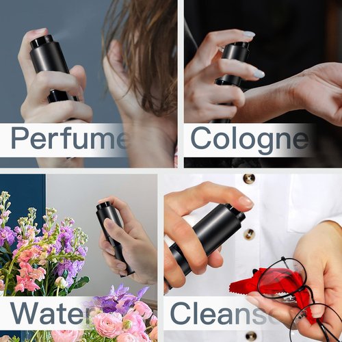 owlyee 20ML Perfume Atomizer, Empty Cologne Spray Bottle, Mini Sprayer Dispenser for Travel (Black, 2PCS)