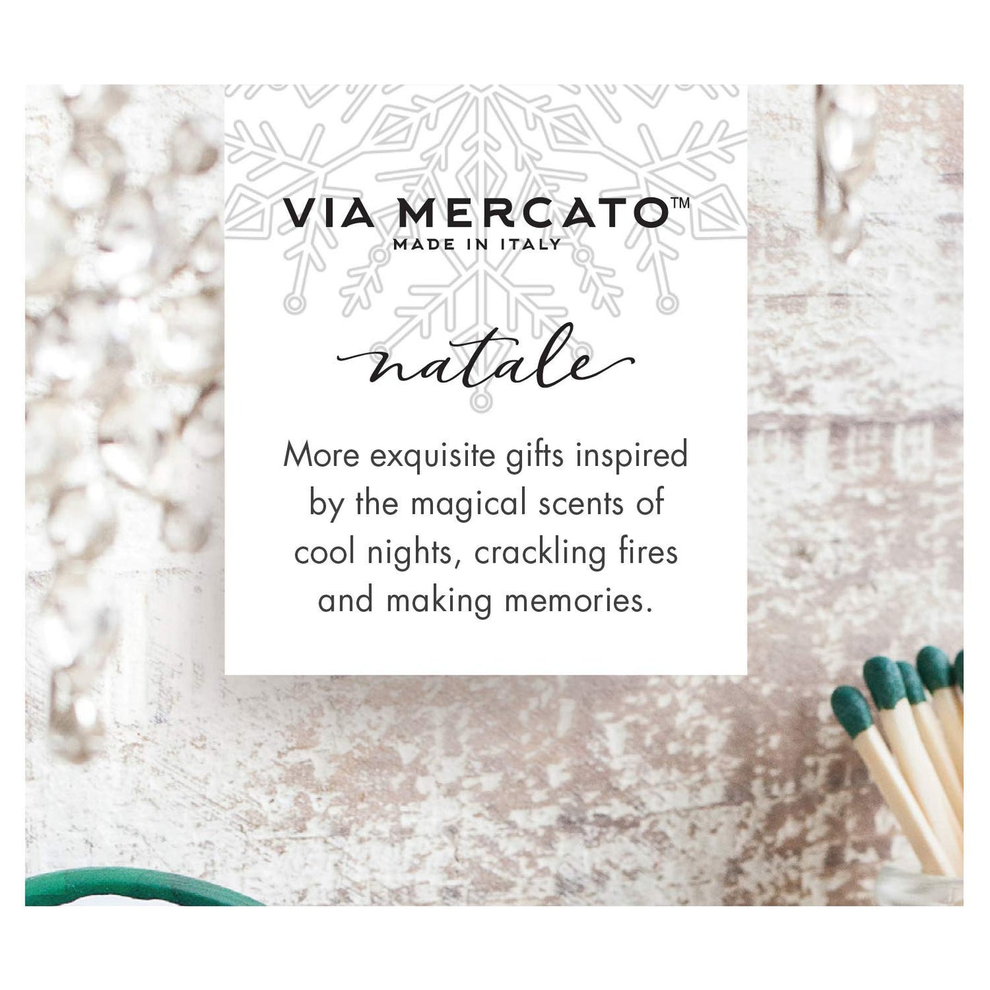 Petite Reed Diffuser - Falling Snow Scent | Via Mercato Primavera Spring Collection, 40 ML