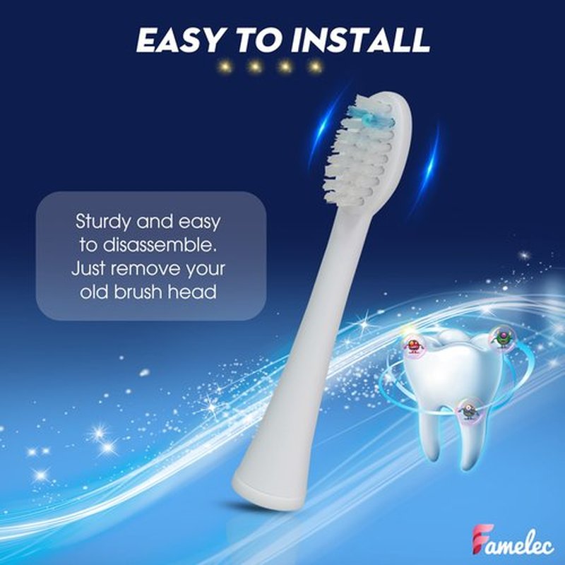 FAMELEC Brush Heads for Waterpik Replacement Heads SF-03 SF-04, Replacement Heads for Water Pik Sonic Fusion 2.0 SF-01 SF-02 Electric Toothbrush with Covers, Soft Bristles, 10 Pack, White