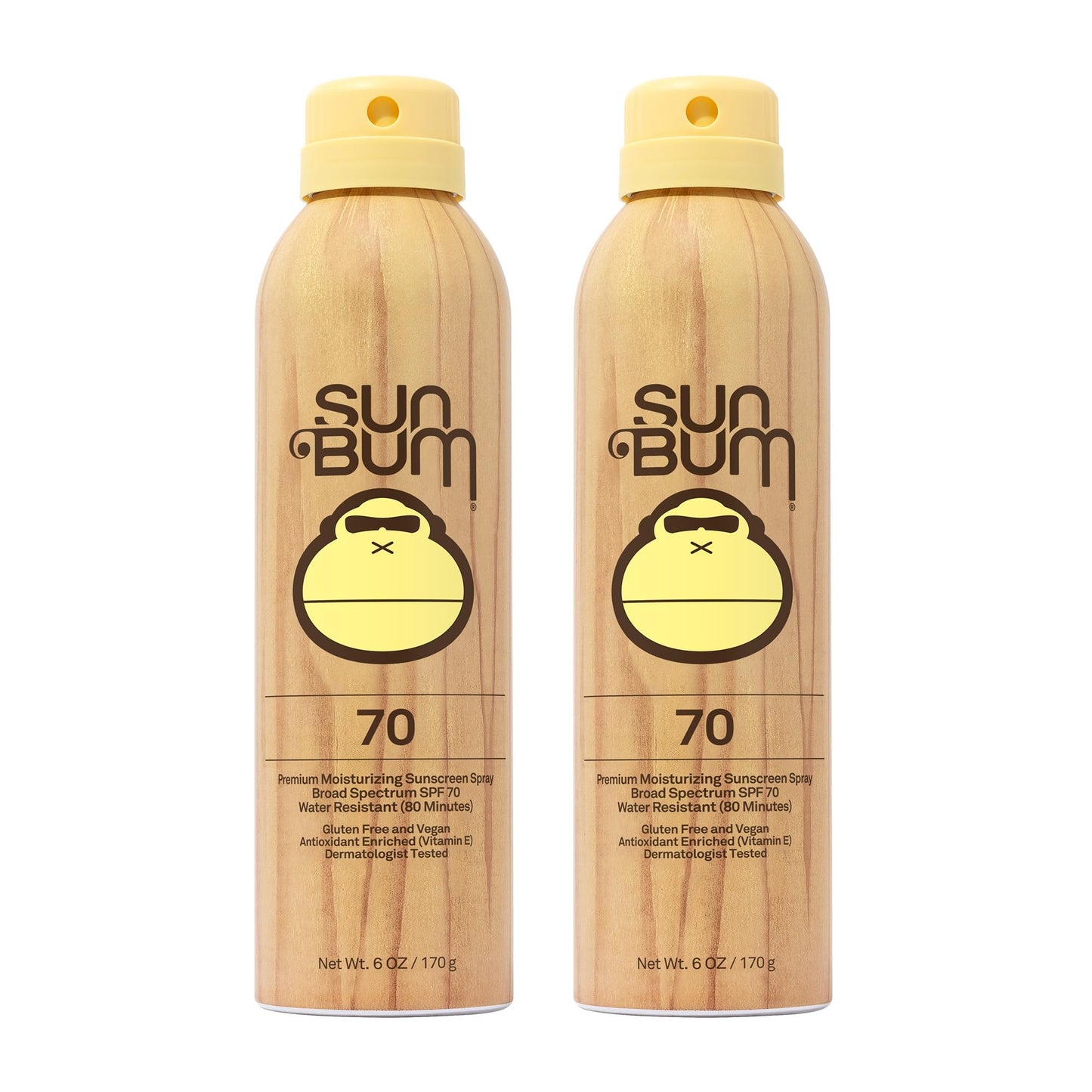 Sun Bum Sun Bum Original Spf 70 Sunscreen Spray Vegan and Reef Friendly (octinoxate & Oxybenzone Free) Broad Spectrum Moisturizing Uva/uvb Sunscreen With Vitamin E 2 Pack