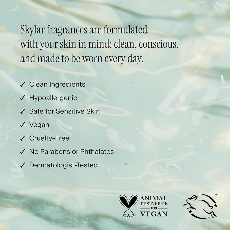 Skylar Isle Escape Eau de Parfum - Hypoallergenic Vegan Perfume for Sensitive Skin | Fresh Bergamot & Sandalwood Scent - 10mL