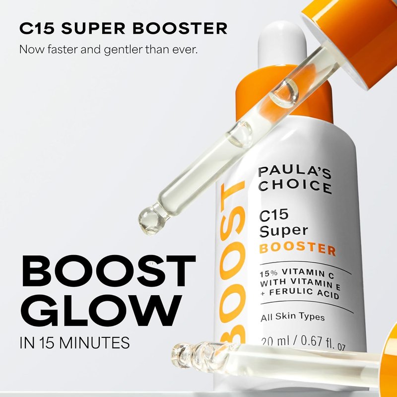 Paula's Choice BOOST C15 Super Booster - 15% Vitamin C Serum for Radiant Skin | Fragrance-Free, with Vitamin E & Ferulic Acid