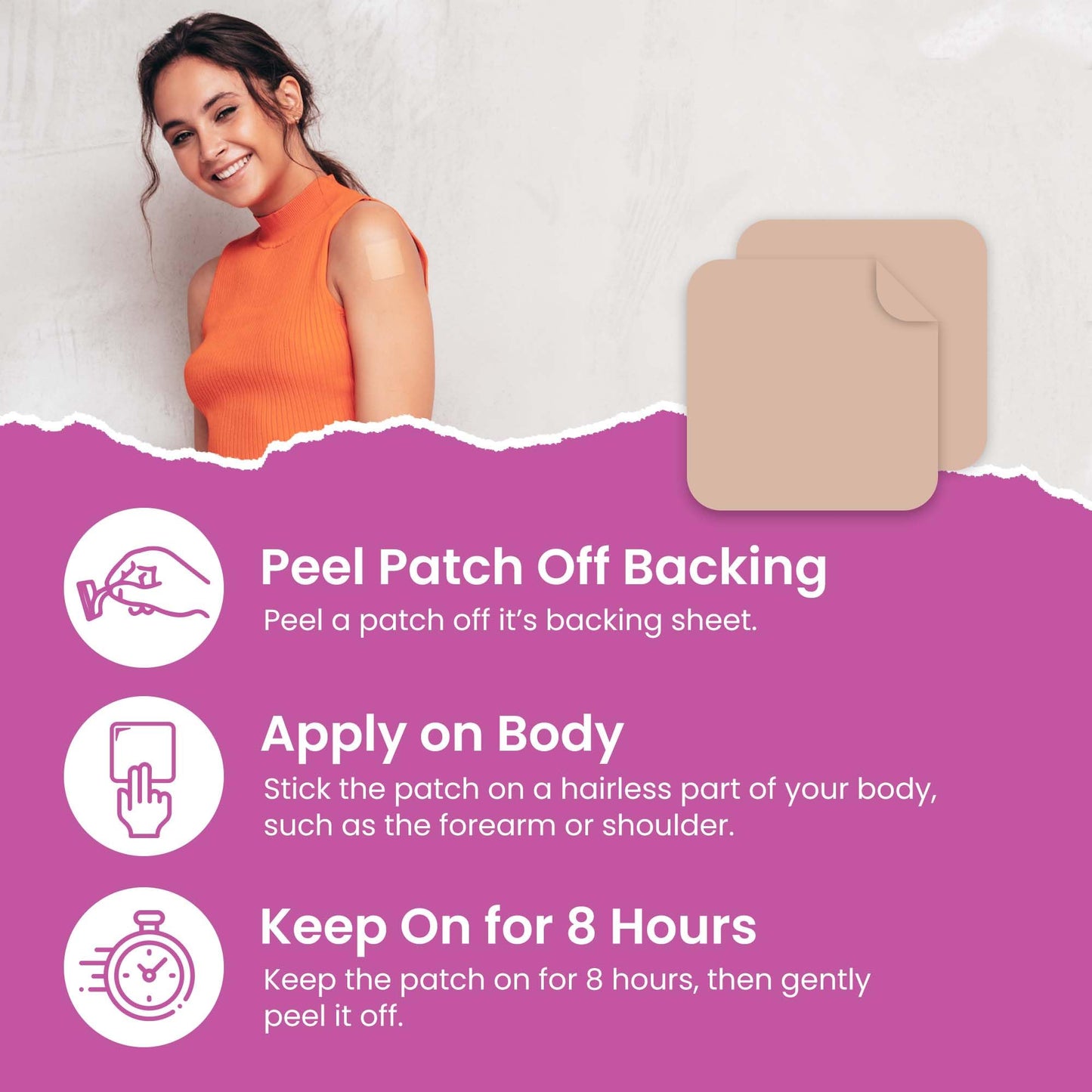 Menopause Relief Patches (Pack of 60) - 100% Natural Patch - With Biotin, D, Turmeric Curcumin, B12 - Enhanced Formula