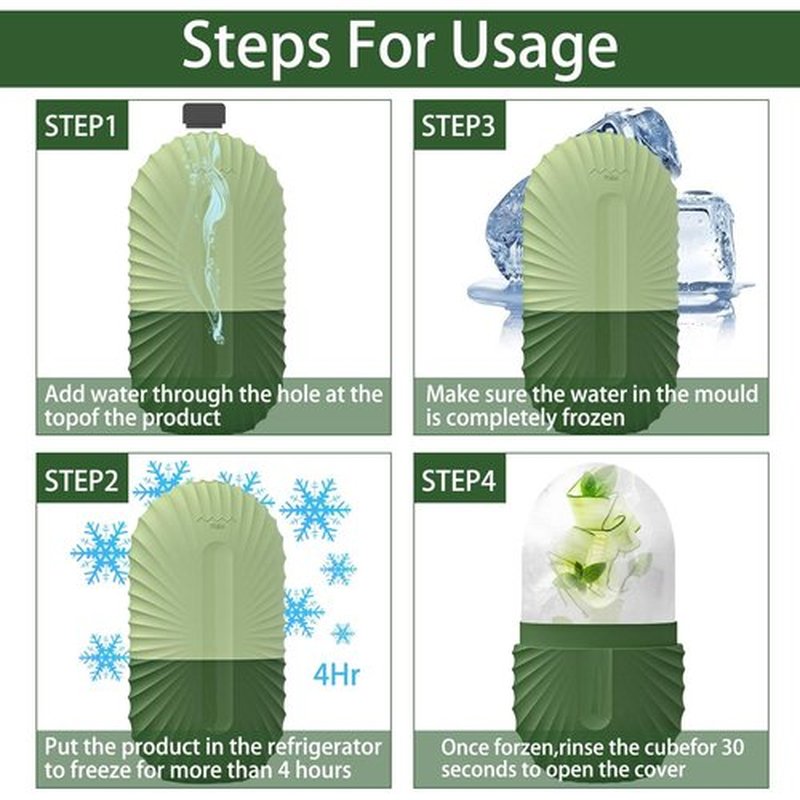 KOGITI Ice Mold for Face, Ice Roller for Face & Eye, Beauty Facial Ice Rollers Ice Holder Mold Face Puffiness Relief Massage Skin Care Tools, Ice Facial Cube (Shell-Green)
