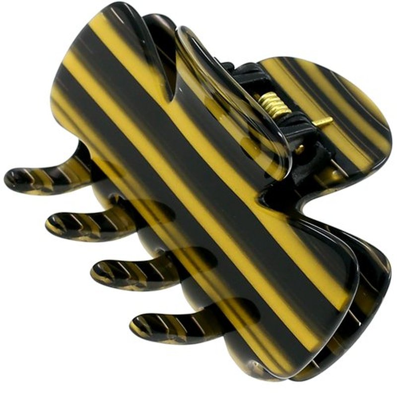 Camila Paris CP3009 French Hair Clip for Women, Small Handmade, Black and Gold, Girls Hair Claw Clips Jaw Fashion Durable Styling Hair Accessories for Women, Strong Hold No Slip Grip, Made in France