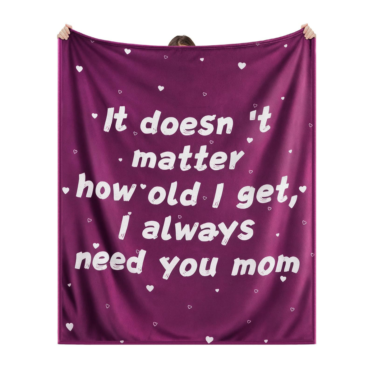 Gifts for Mom - Mom Gifts for Mother's Day Birthday Christmas - Love Mom's Blanket Soft Flannel Throw Blanket 60x50'' (Plum Purple)