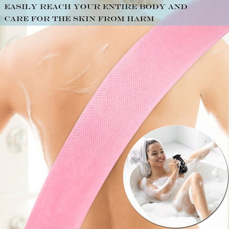 African Exfoliating Net,JASSINS African Sponge Net,Body Exfoliating Long Net Shower Body Scrubber Back Scrubber Skin Smoother（Black+White+Pink）