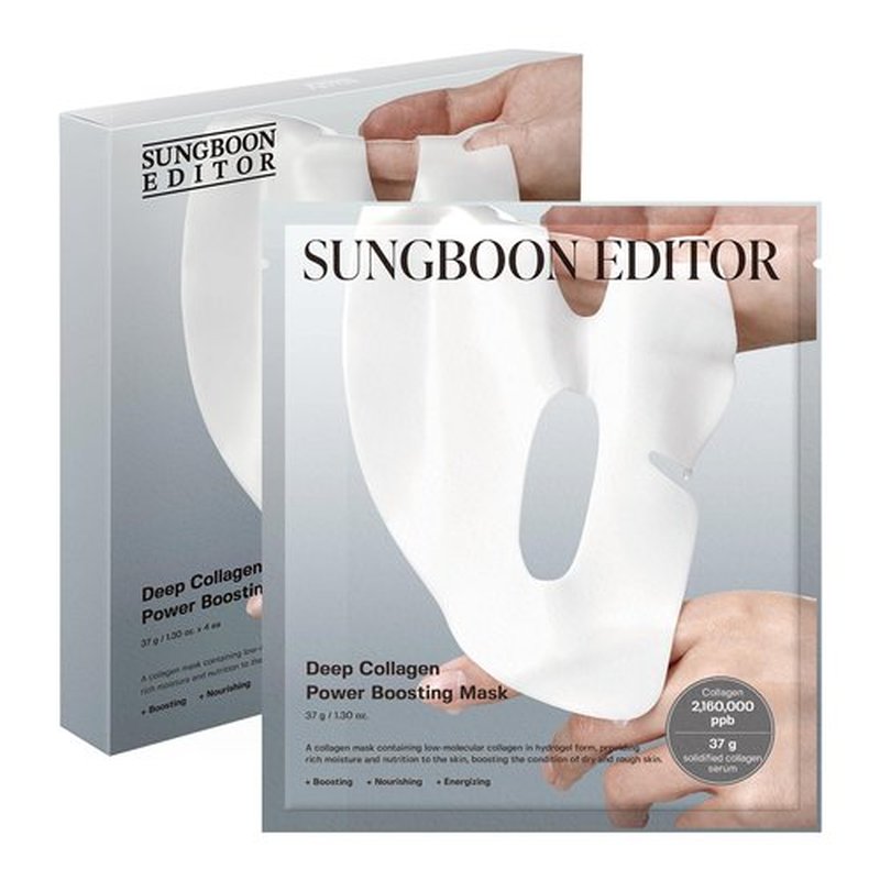 SUNGBOON EDITOR Deep Collagen Overnight mask 37gx4ea | Real Collagen 2,160,000PPB for Elasticity | TikTok Trend Items | Original Hydrating Collagen Face Mask | Korean Skin Care