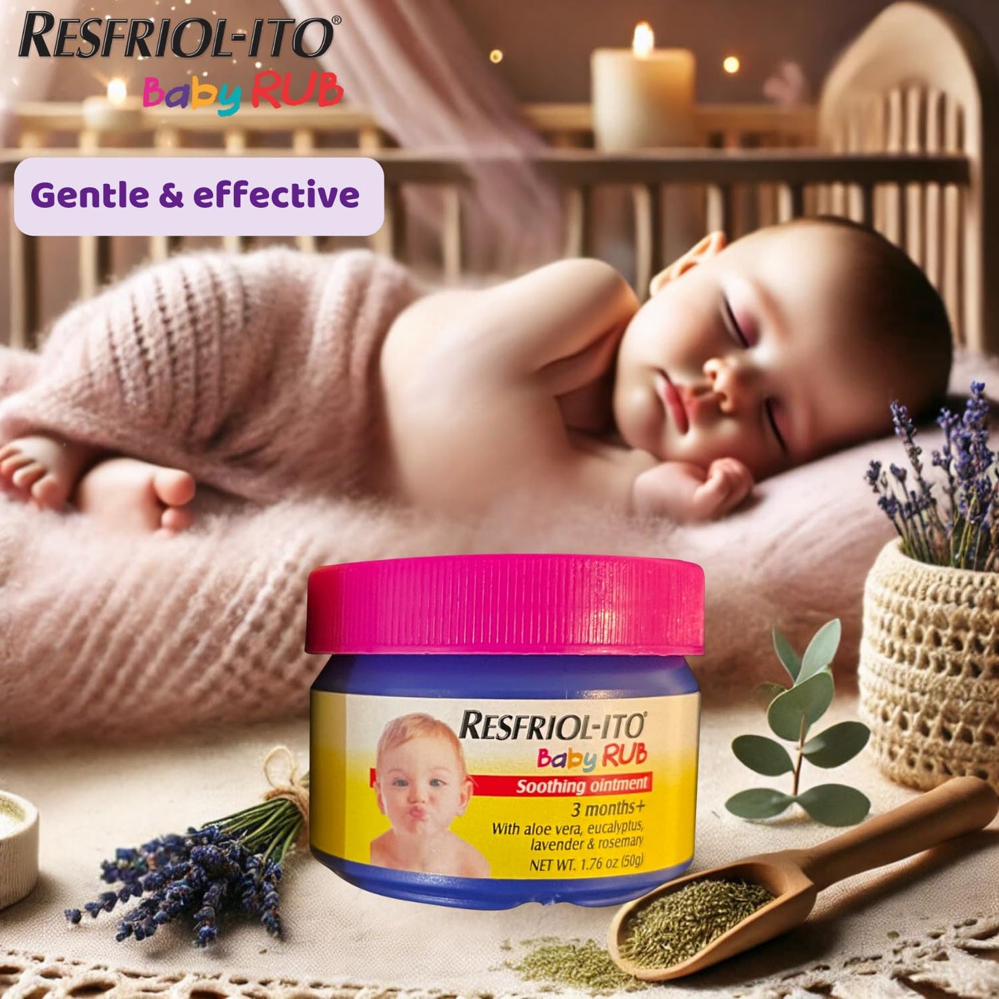Resfriol-ito Baby Rub - Gentle, Soothing Chest Ointment Balm for Babies 3 months or older 1.76 Oz