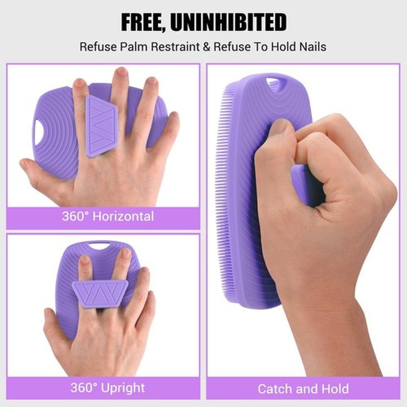 Zinc Infused - Silicone Body Scrubber,Exfoliating Body Scrubber for Sensitive Skin, Sustainable Shower Scrubber for Body, Body Scrubber for Shower and Body Care Routine - Purple