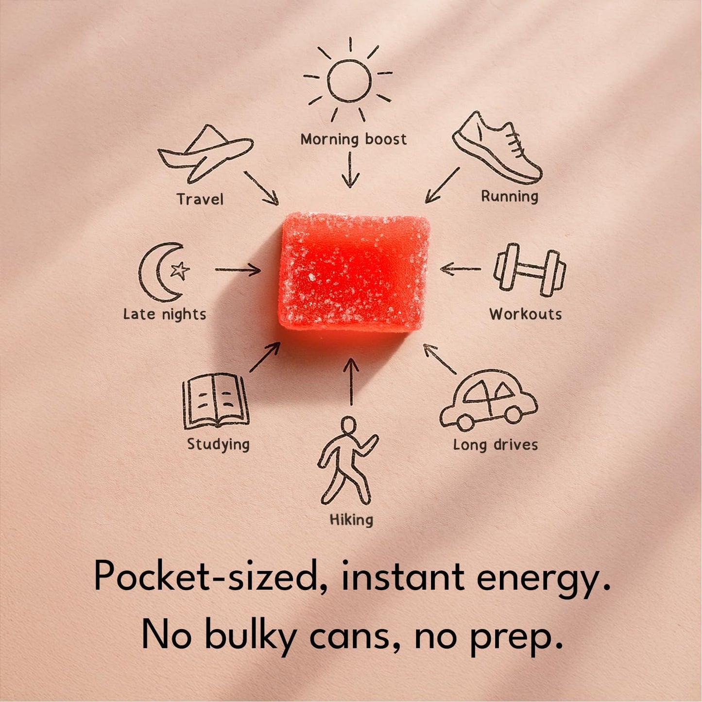 Volt Instant Energy Gummies - 100mg Caffeine Chews for Fast-Acting Workout Fuel | Strawberry Jam - 12 Pack