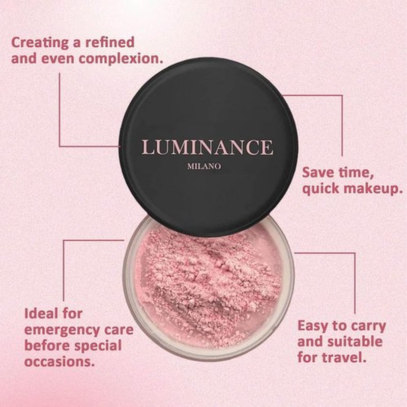 Luminance Milano Powder, Luminance Milano Pink Powder, Luminance Milano Setting Powder, Blurring Setting Powder for All Skin Tones (E)
