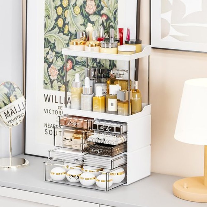 3 Pack Clear Bathroom Counter Organizers and Storage - Stackable Design,19.1" Tall Large Capacity - Suitable as Makeup Organizers,Vanity Perfume Organizer,Dresser Top Organizer for Bedroom