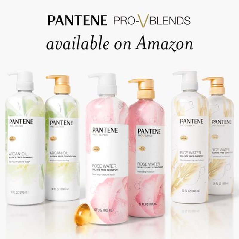 Pantene Conditioner, with Rice Water, Protects Natural Hair Growth, Volumizing, for Women, Nutrient Infused with Vitamin B5, Pro-V Blends, 30.0 oz