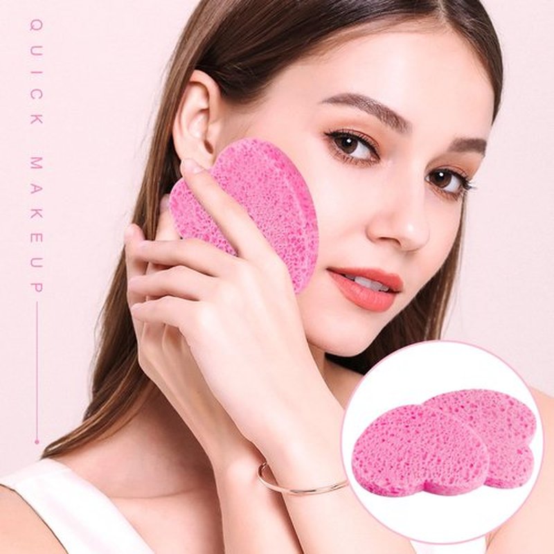 150-Count Heart Shape Compressed Facial Sponges, 100% Natural Cosmetic Spa Sponges for Facial Cleansing for Daily Facial Cleansing, Exfoliating Mask, Makeup Remover. Ideal for Home and Travel.