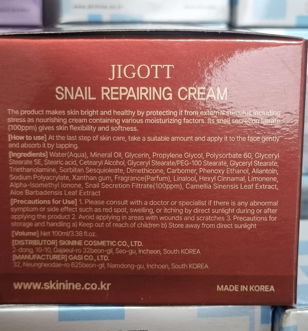 [JIGOTT] Snail Repairing Cream 100ml / snail secretion,moisturizing/Korean Cosmetics (1EA)