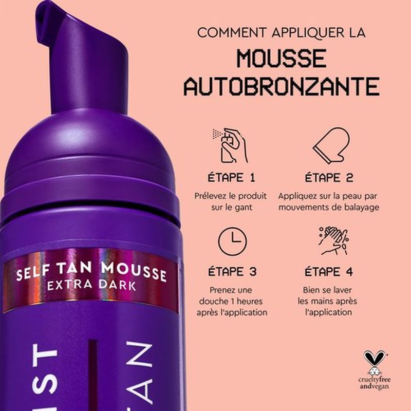 Tanologist Express Self Tan Mousse, Extra Dark - Hydrating Sunless Tanning Foam, Vegan and Cruelty Free - 6.76 Fl Oz