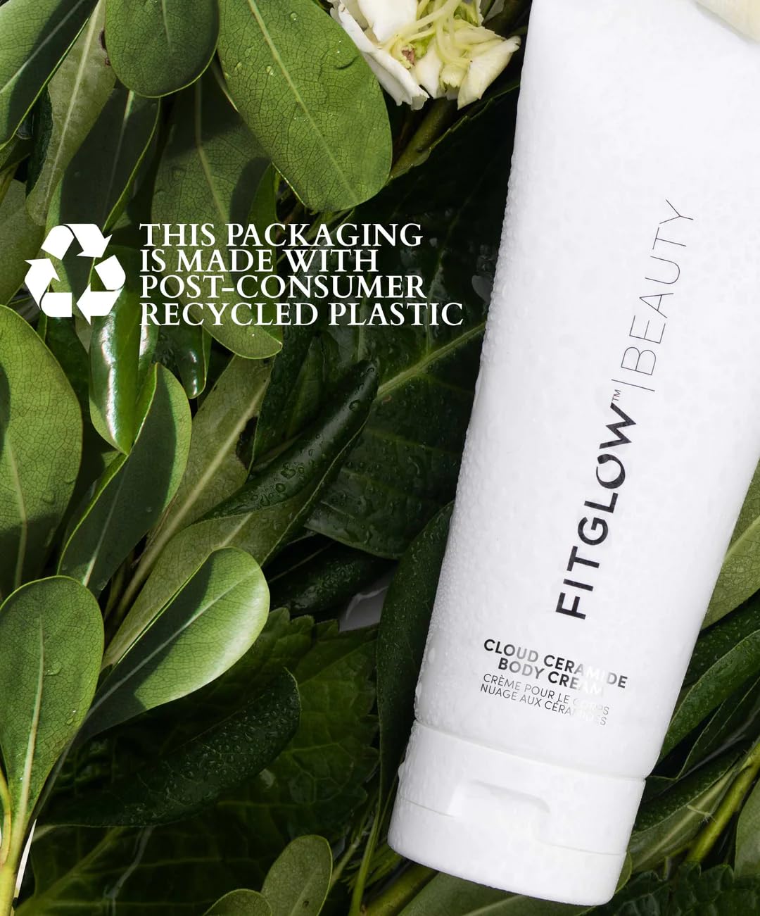 FITGLOW Beauty Cloud Ceramide Body Cream | Ultra-Hydrating Skin Restorer with Ceramides + Hyaluronic Acid | Replenishes Moisture, Plumps & Firms | Lightweight, Fast Absorbing | 200ml / 6.8oz