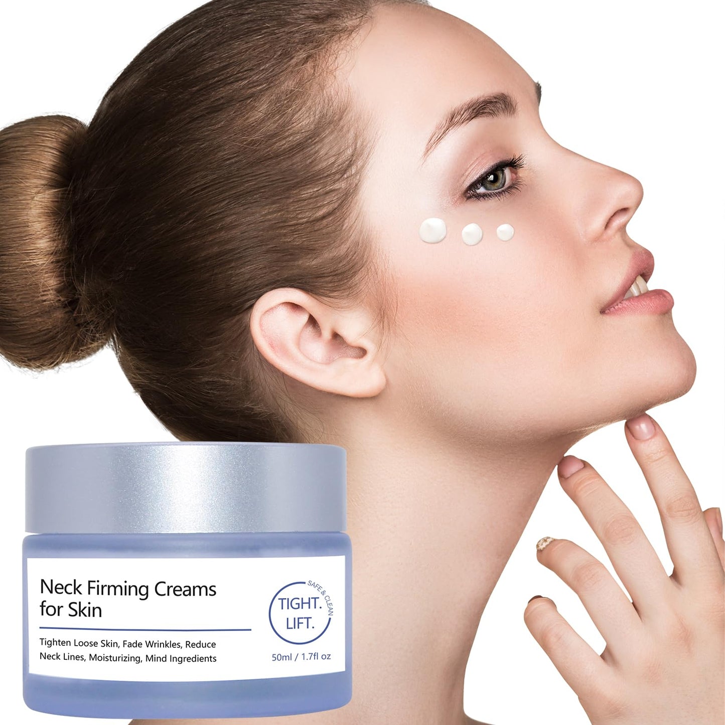Hywestger Neck Firming Cream, Tighten and Lift Neck Cream, Anti-Aging Neck Creams for Tightening Sagging Skin and Hydrating, Help Reduce Fine Lines & Wrinkles - 1.7 oz