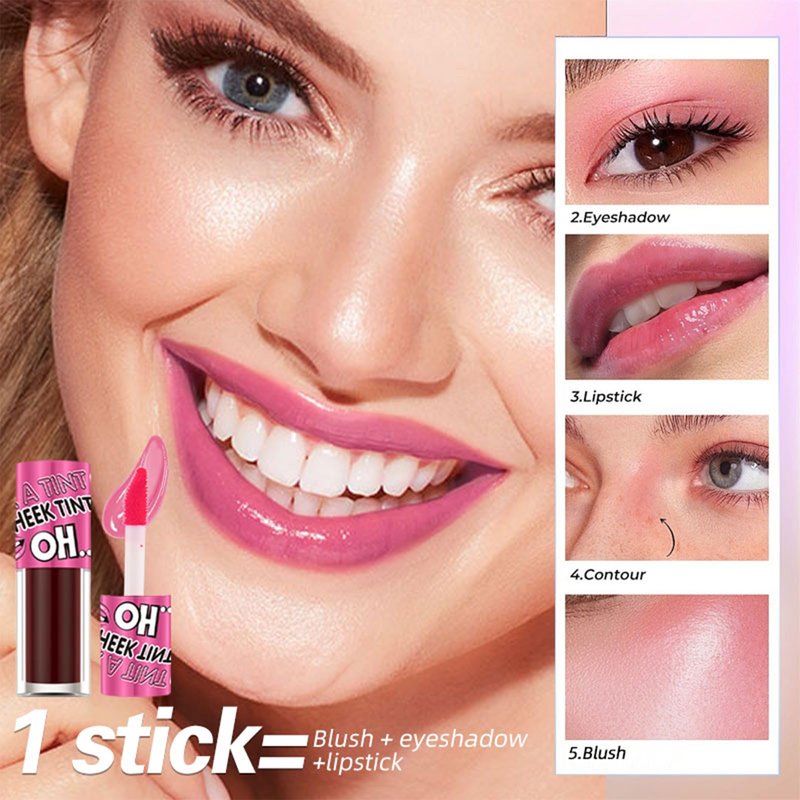 ADMD 3-Pack Creamy Lip Tint Set for Blush & Lip Stain Lip Glaze Buildable Hydrating Lip Glosses Water-Based Formula for a Natural Flush