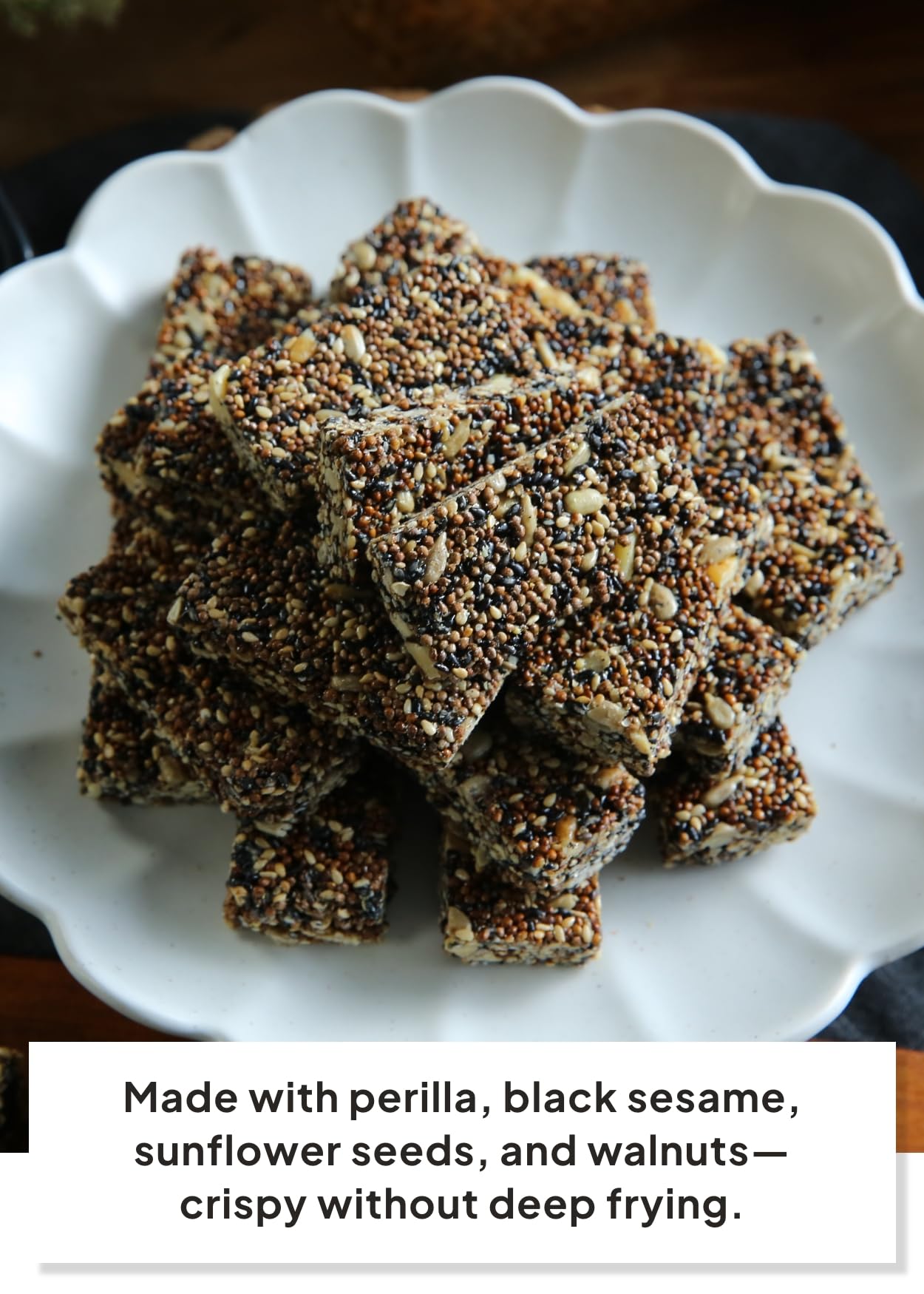 Korean Food Vegan Sesame Snack Bar, Black Sesame and Perilla Seed with Bellflower Ginger Rice Syrup, Healthy Energy Bars, Healthy Korean Snacks, 0.35oz x 24 Count (3 Sets of 8)