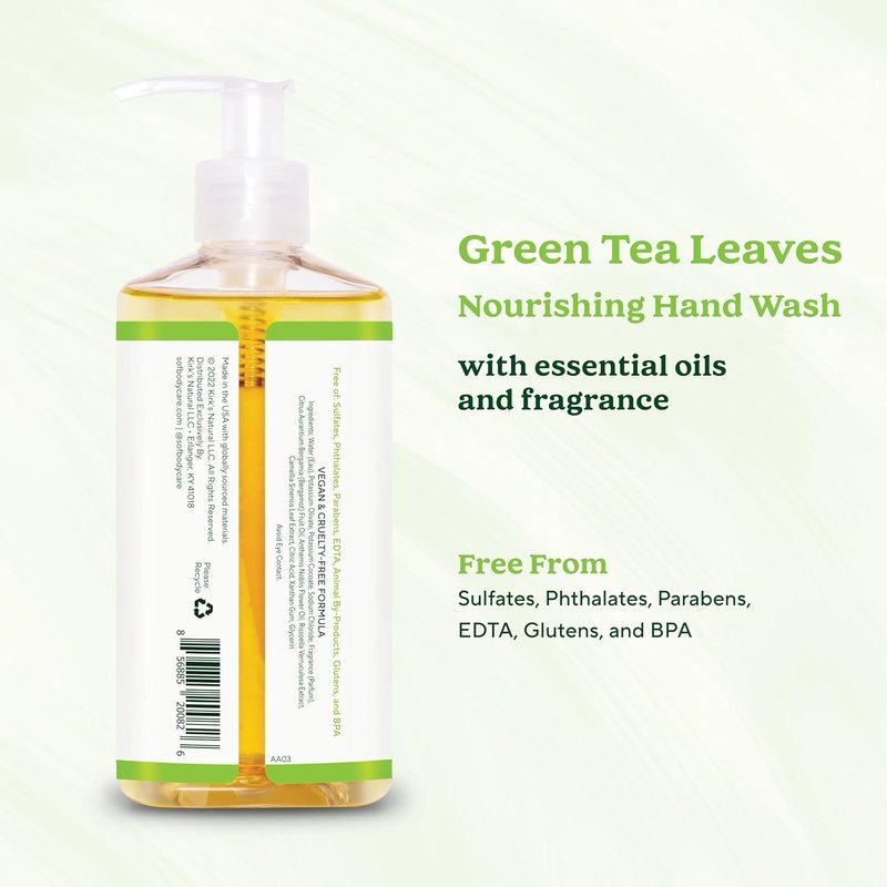 Nourishing Hand Wash - Vegan Moisturizing Sea Algae & Coconut Oil | 8 oz Bottle, 6 Pack