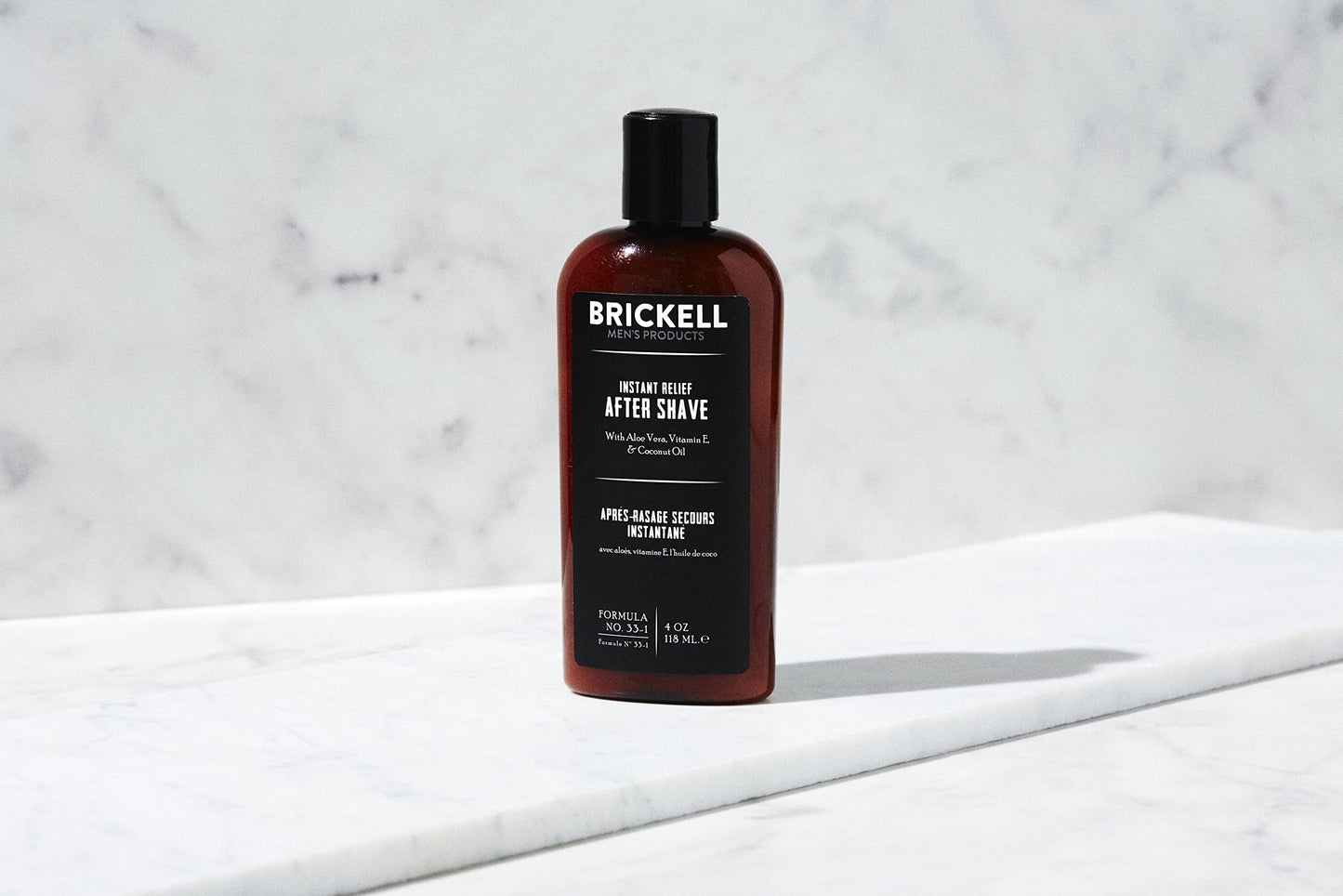 Brickell Men's Instant Relief Aftershave for Men, Soothing After Shave Balm to Prevent Razor Burn, With Aloe, Vitamin E, and Hyaluronic Acid, 4 Ounce, Unscented