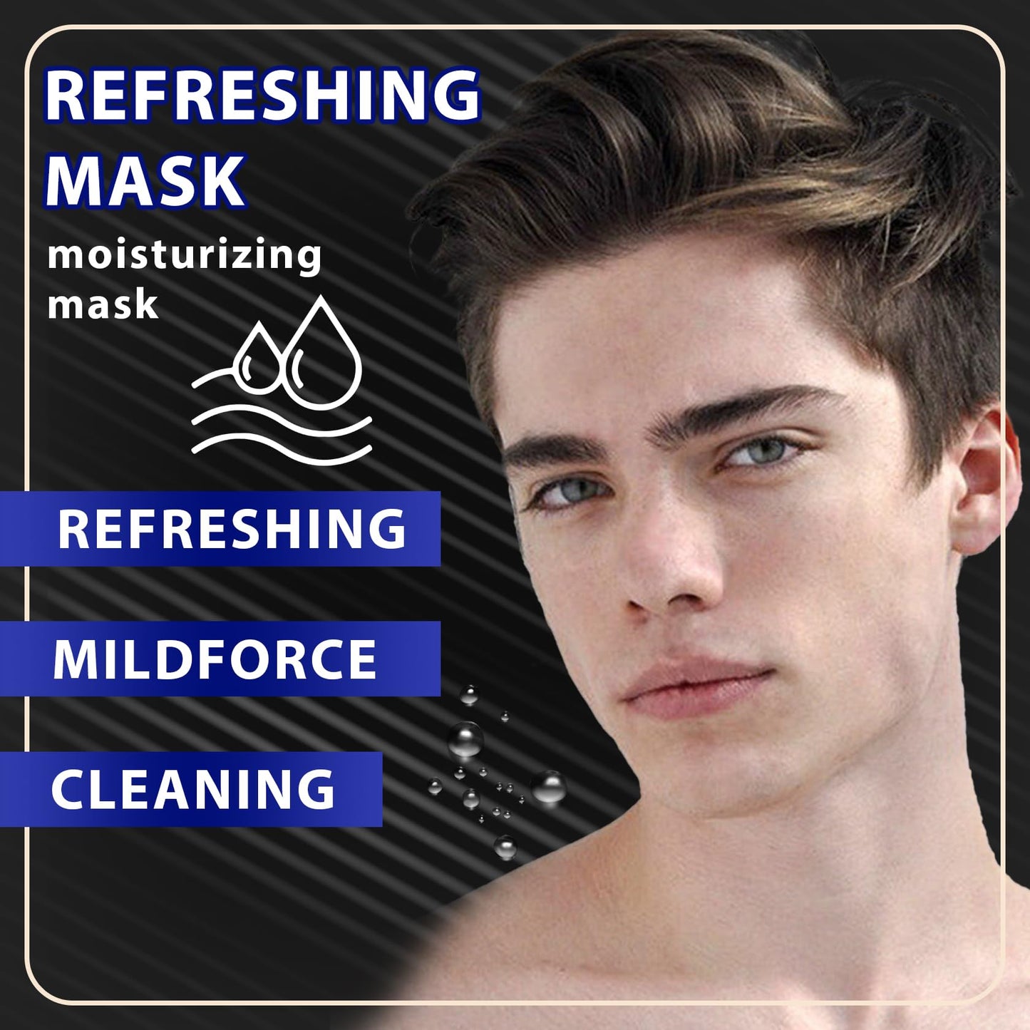 Fusang 5 Pcs Mens Facial Sheet Mask,Hydrating Face Masks Skincare Gift Set for Men,Moisturizing Soothing Facial Masks,Easy to Use & Nourishing Face Mask Skin Care Set C