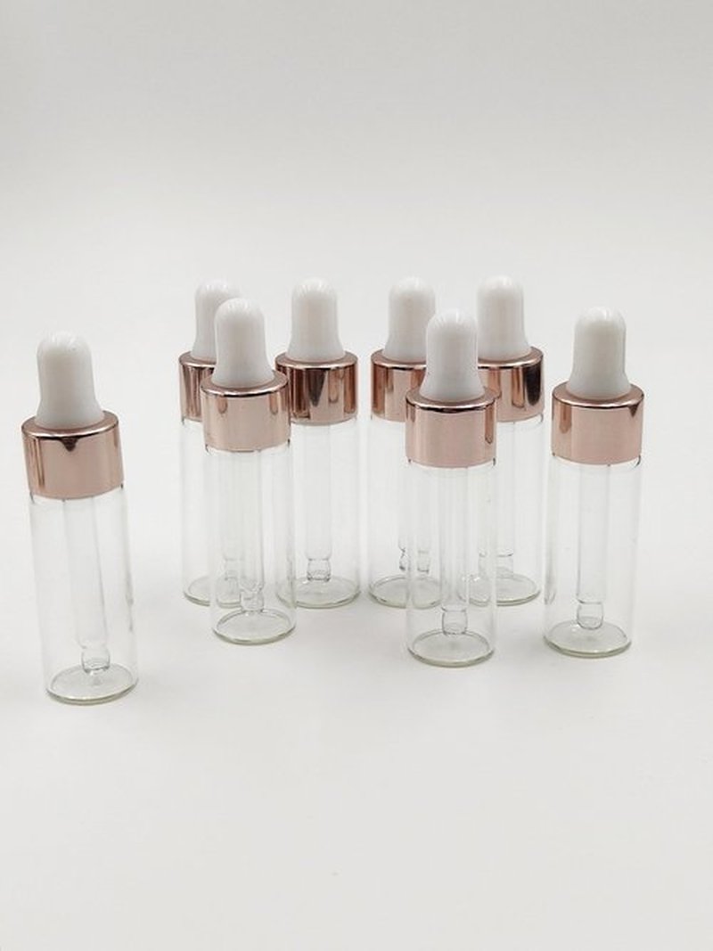 YYNGJCK 15Packs Sample Glass Dropper Bottles for Essential Oils, Mini Glass Vials Perfume Aromatherapy Cosmetic Liquid Containers With Glass Eye Dropper (5ml)