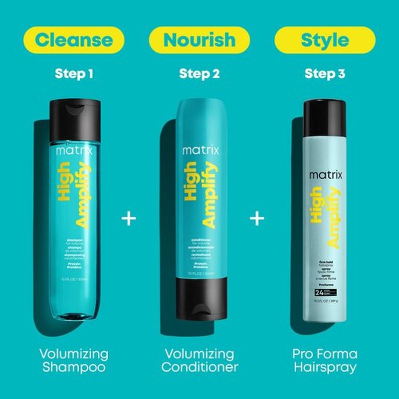 Matrix High Amplify Volumizing Shampoo | Instant Lift, Lasting Volume & Strengthening | Silicone-Free | Boost Structure in Fine, Thin & Limp Hair | Salon Professional Shampoo
