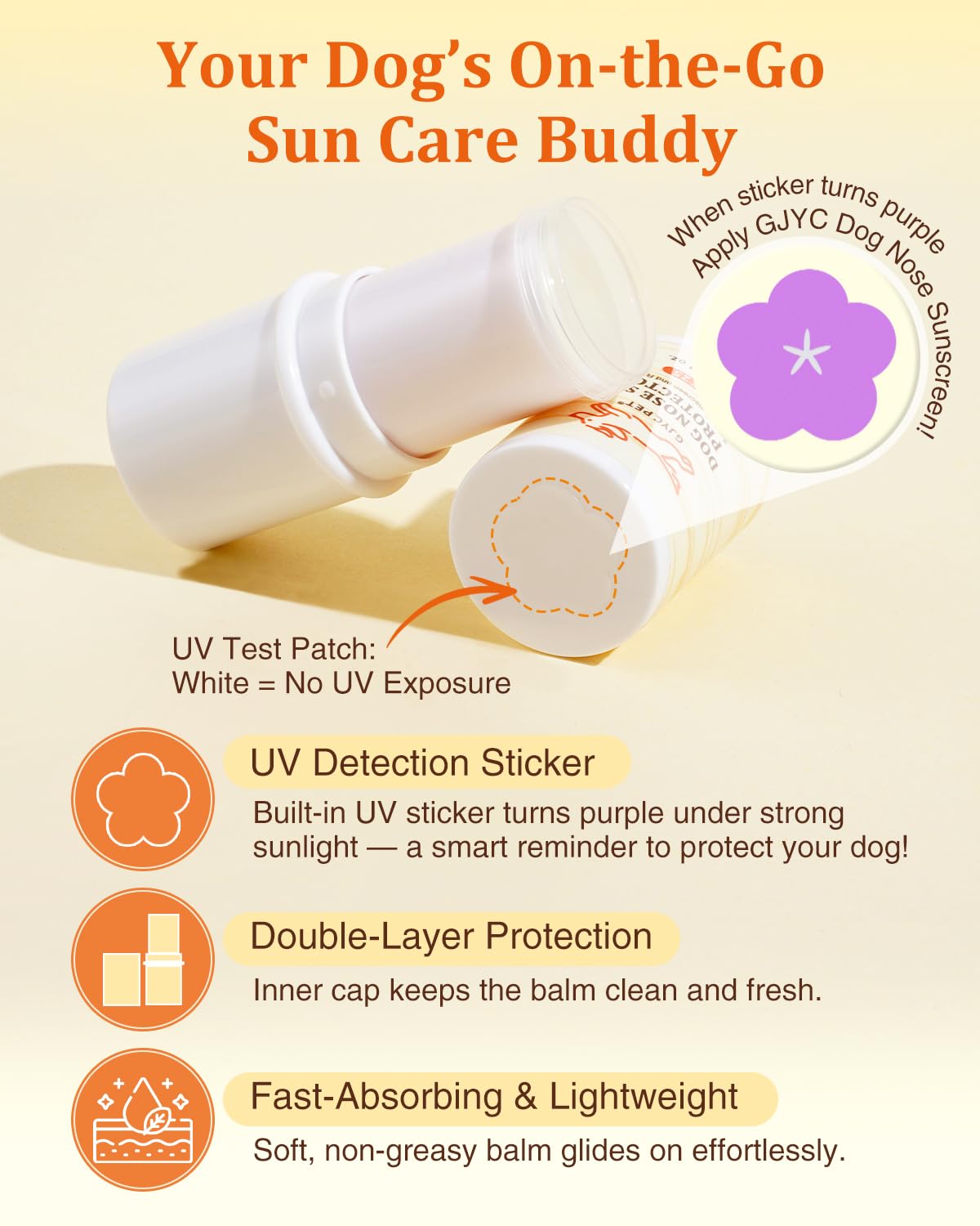 Dog Nose Sun Protector Balm - SPF25+ Snout Sunscreen for Pups, Shea Butter & Coconut Oil Moisturizer Formula, Protects & Against Dry, Cracked Sensitive Noses
