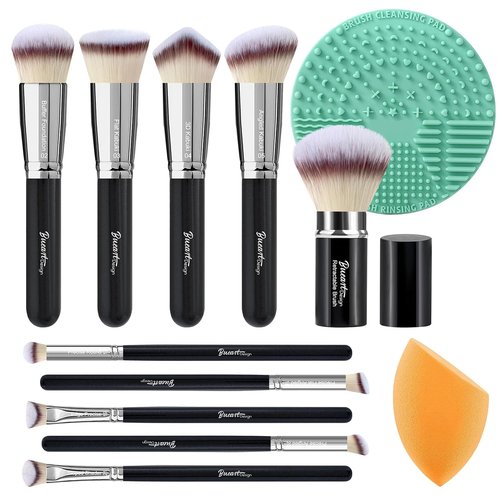Bueart Design 18Pcs ULTRA SOFT Wood Handle Makeup Brushes set Make up brushes face brush Foundation Powder Blending Blush brushes (Pearl White)