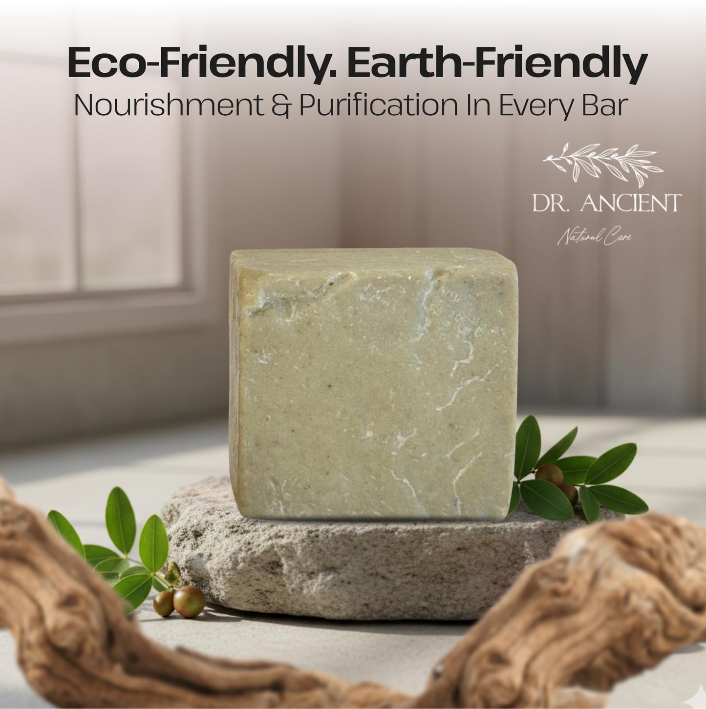 Dr.Ancient Clay Soap Bar, Organic Soap Bars Handcrafted the Traditional Way, Natural Chemical-Free, Vegan, Used for Face Wash, Body Wash, Hand Cleansing and Skin Care, Gentle Exfoliating Cleanser