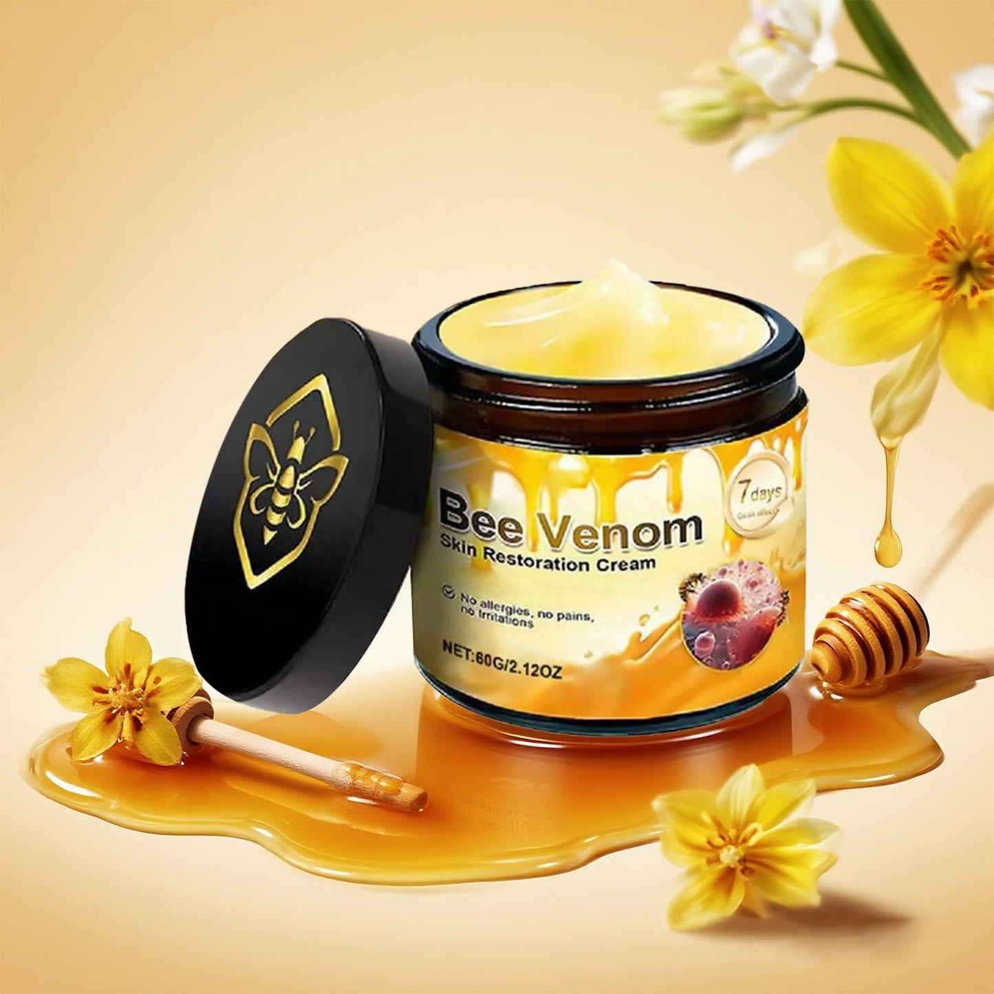 Bee Venom Skin Treatment Cream, Wrinkle Removal Firming Anti-Aging Moisturize Comprehensive Restoration Cream. (1PCS)