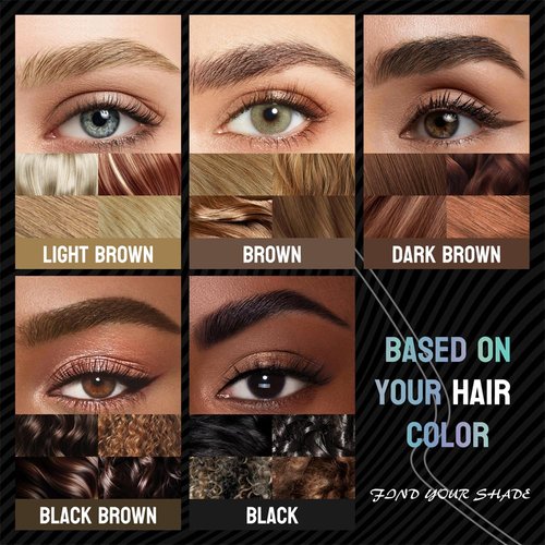 2-in-1 Double-ended Eye Brow Pencils with 2 Tips and Precise Brush Tip, Waterproof Last All-Day, Microblading Eyebrow Pen (Brown)