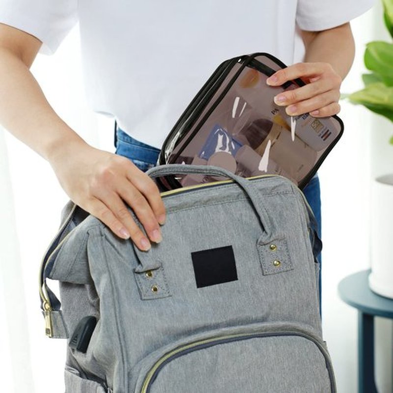 PACKISM Clear Makeup Bags - 3 Pack Tsa Approved Toiletry Bag with Zipper, Water-resistant Clear Cosmetic Bags Travel Size Toiletries Fit Travel Essentials, Carry-on Clear Travel Bags, Black Brown