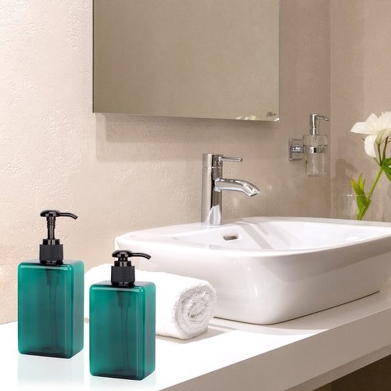 Suream 9.5oz Refillable Pump Press Bottles, Plastic Shampoo and Conditioner Dispenser, 280ml Reuable Cosmetic Empty Bottle, Bathroom Countertop Shower Dispensers for Body Wash, Hand Sanitizer, 3Pack