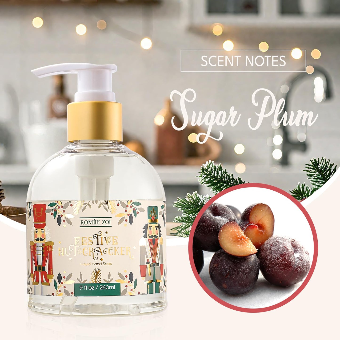 ROMIIE ZOI Christmas Liquid Hand Soap with Gift Box - The Nutcracker, Infused with the Nutcracker Aroma - 260ml/ 8.7 fl.oz