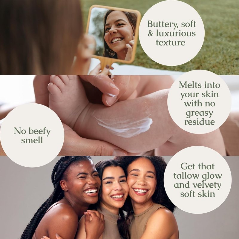 Whipped Beef Tallow for Skin & Face - 100% Australian Grass Fed Eczema Cream & Body Butter | 1.3oz