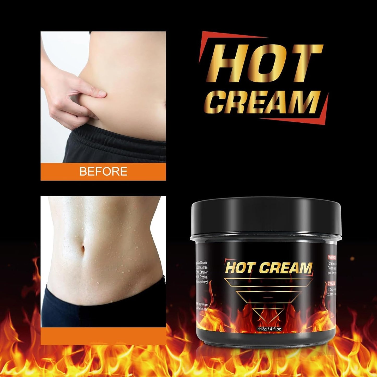 VOGSIG Hot Sweat Cream – Workout Support Formula for Muscle Warm-Up & Skin Comfort – Helps Encourage Perspiration During Exercise – For Women & Men – Thighs, Arms & Body – 4 fl oz