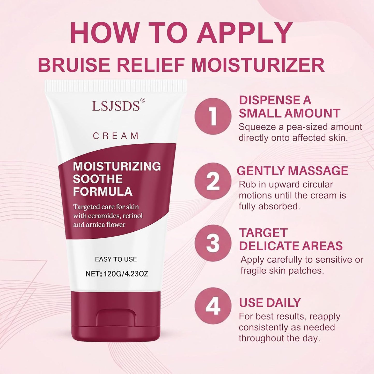 Bruise Cream with Vitamin K– Moisturizing & Firming Formula for Arms, Legs & Hands -4.23 oz|Restores Fragile Skin with Anti-Wrinkle Benefits (Fragrance Free)