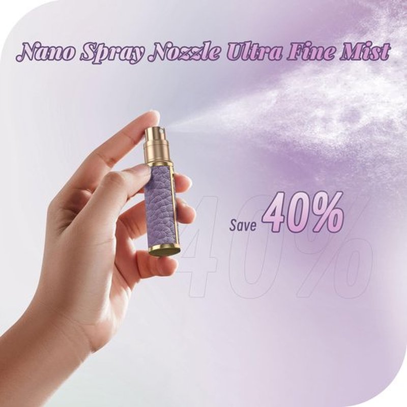 YIERSO Perfume Travel Refillable Bottle,Genuine Leather Bottom-Filling Fragrances Perfume Atomizer,Mini Cologne Dispenser,Portable Sprayer Pocket Size for Cruise Car Trip Purse Gift 5ml (Purple)