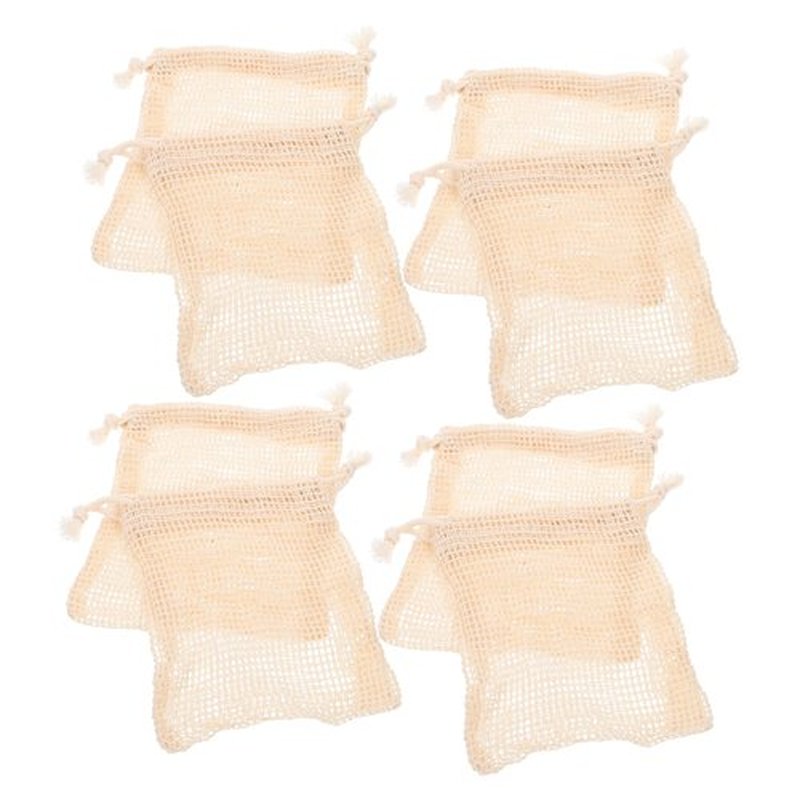 Beavorty 16 Pcs Soap Storage Bathing Soap Bags Soap Linen Soap Exfoliating Soap Bar Soap Pouches Making Meshes Foaming Saver Bags Cotton Linen Cleansing Grid
