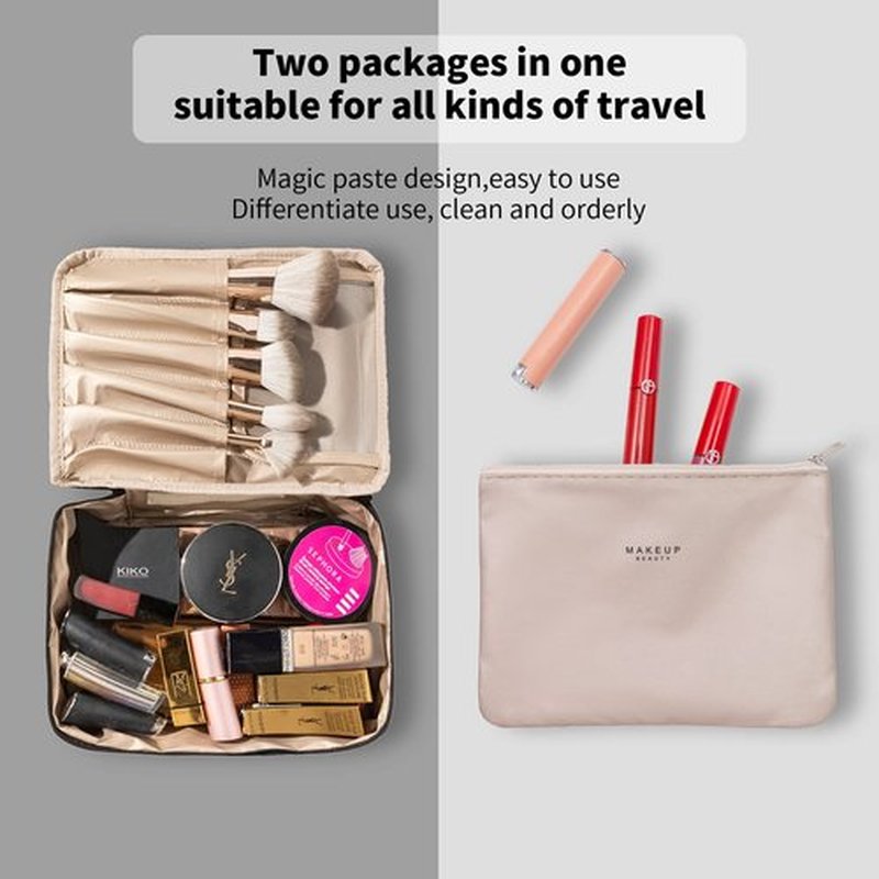 Travel Makeup Bag Cosmetic Bag Makeup Bag Toiletry bag for women and men (Black)